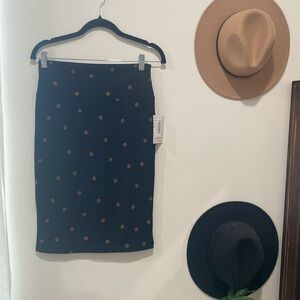 NWT LulaRoe black with brown polka dots Cassie skirt